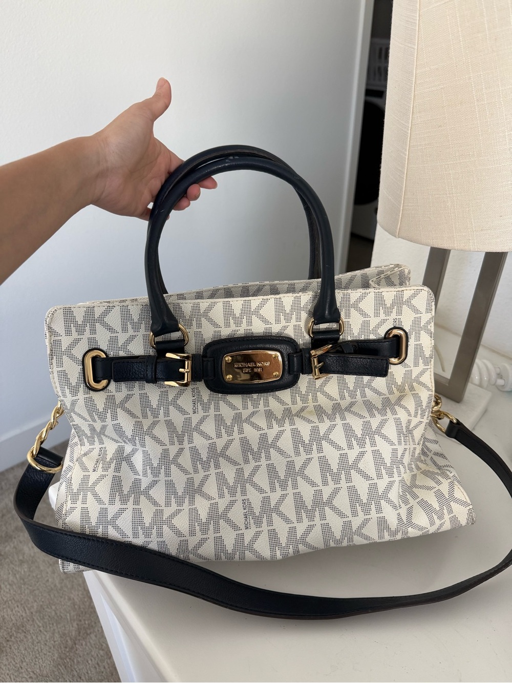 Michael Kors white/navy bag